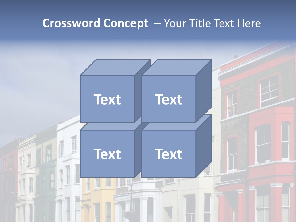 Famous London Street With Lot Of Color Houses PowerPoint Template