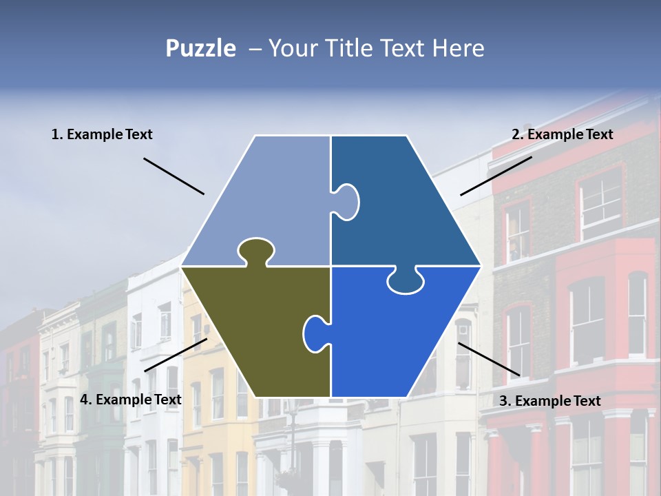 Famous London Street With Lot Of Color Houses PowerPoint Template