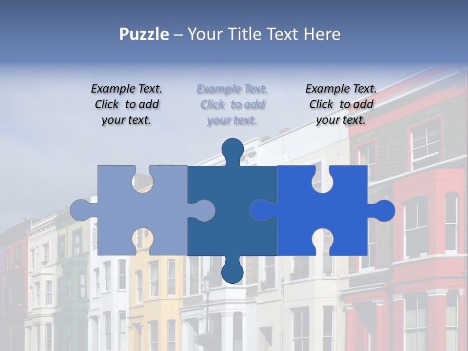 Famous London Street With Lot Of Color Houses PowerPoint Template