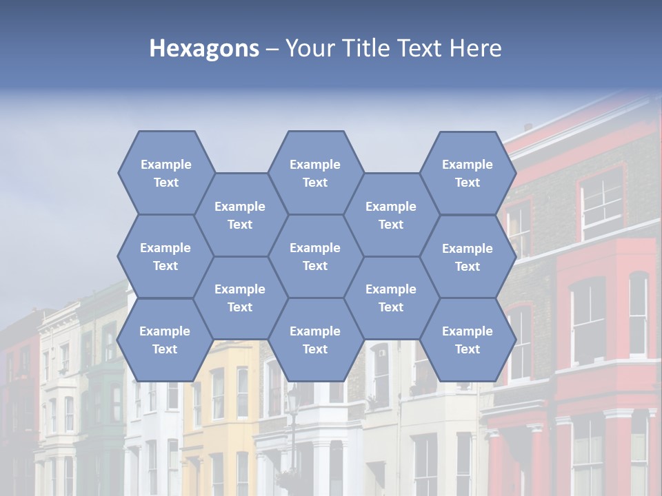 Famous London Street With Lot Of Color Houses PowerPoint Template