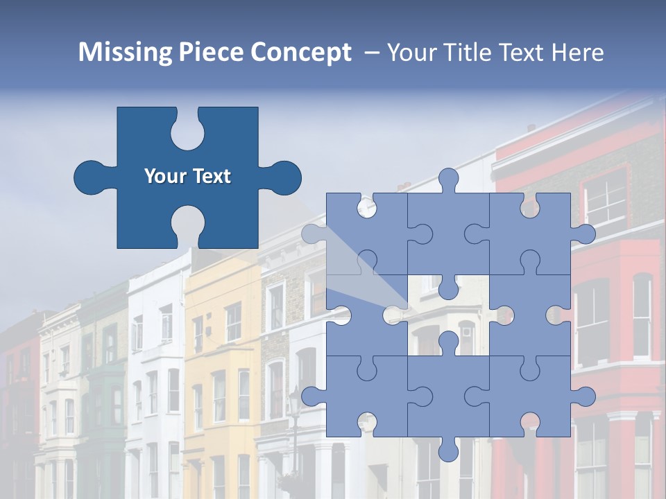 Famous London Street With Lot Of Color Houses PowerPoint Template