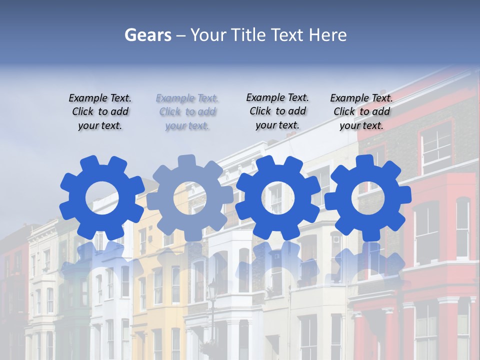 Famous London Street With Lot Of Color Houses PowerPoint Template