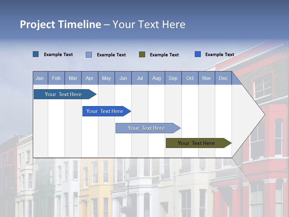 Famous London Street With Lot Of Color Houses PowerPoint Template