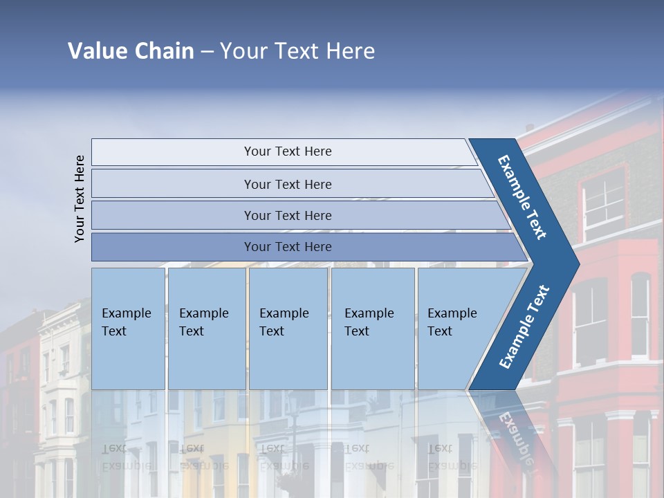 Famous London Street With Lot Of Color Houses PowerPoint Template