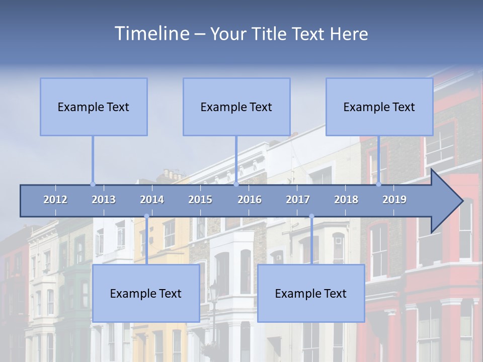 Famous London Street With Lot Of Color Houses PowerPoint Template
