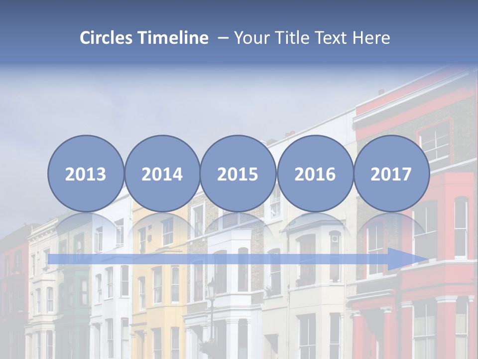 Famous London Street With Lot Of Color Houses PowerPoint Template