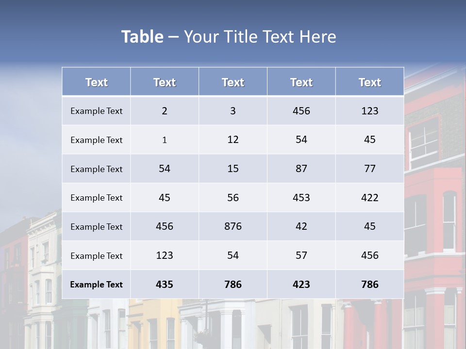 Famous London Street With Lot Of Color Houses PowerPoint Template