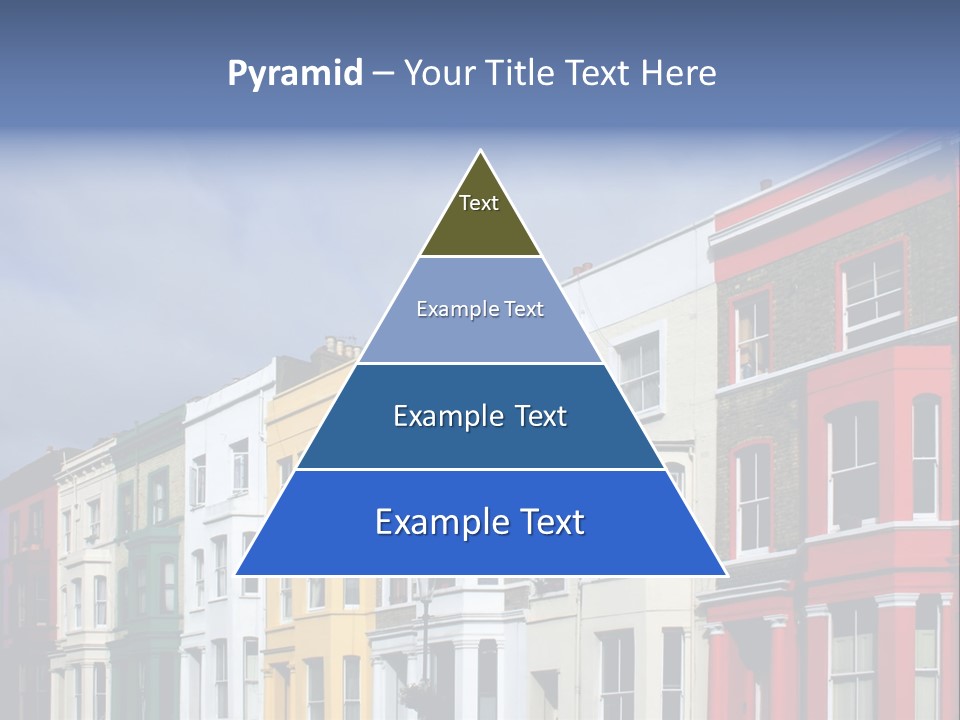 Famous London Street With Lot Of Color Houses PowerPoint Template