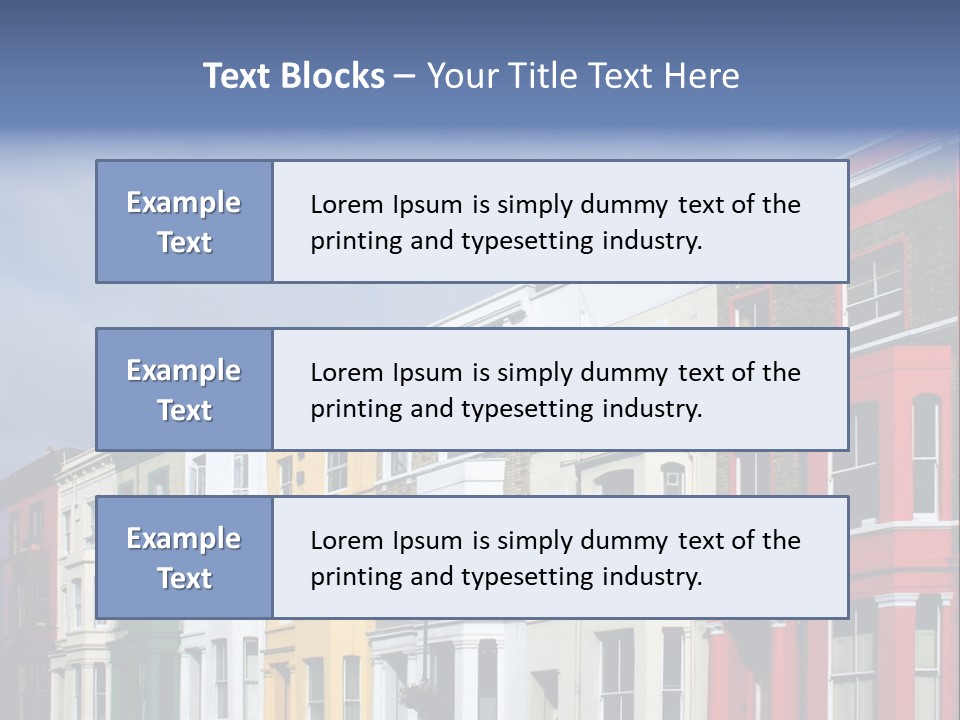 Famous London Street With Lot Of Color Houses PowerPoint Template