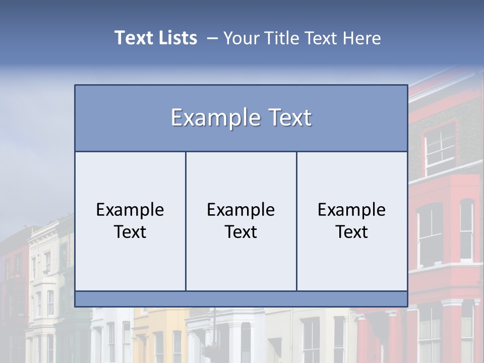 Famous London Street With Lot Of Color Houses PowerPoint Template