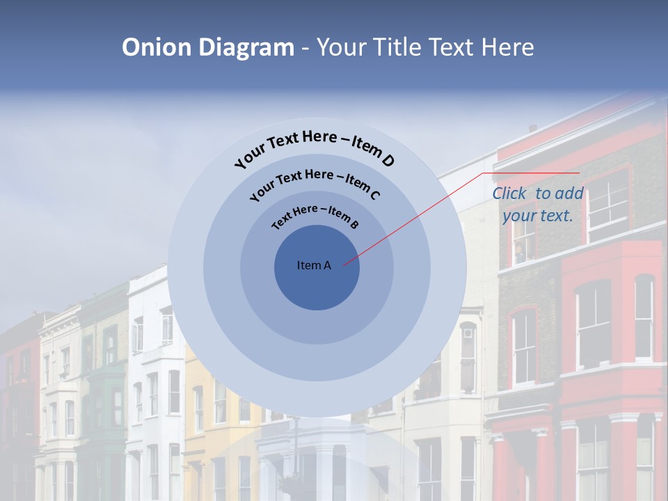 Famous London Street With Lot Of Color Houses PowerPoint Template