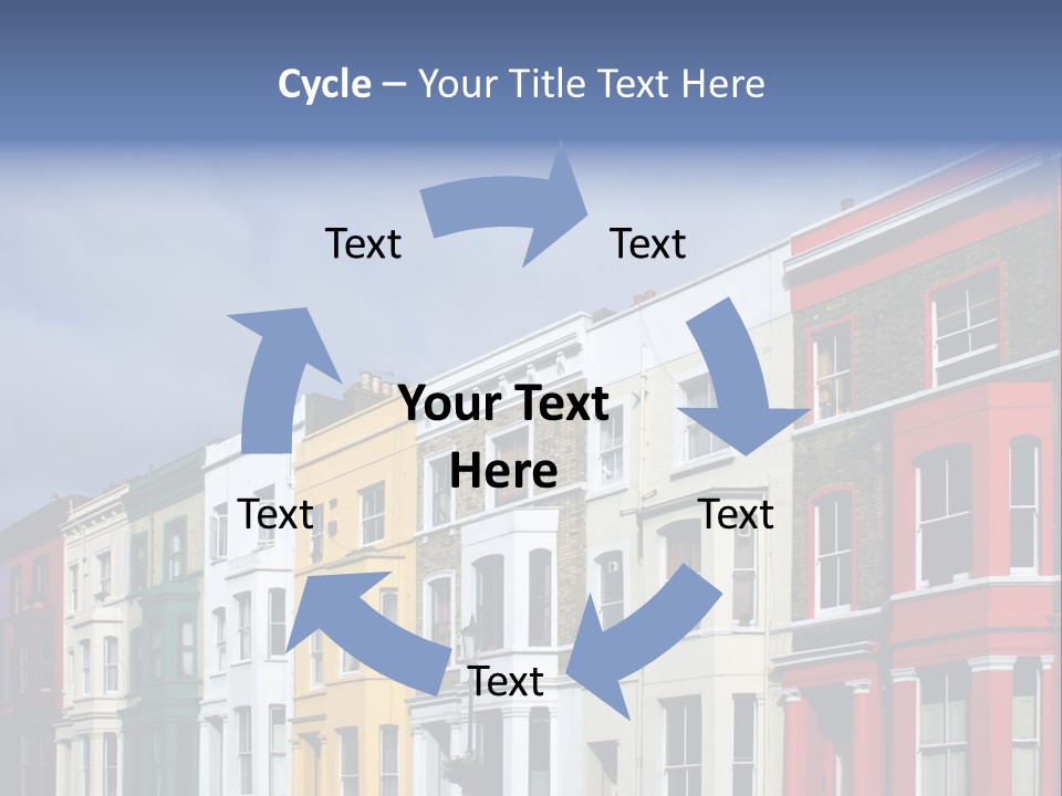 Famous London Street With Lot Of Color Houses PowerPoint Template