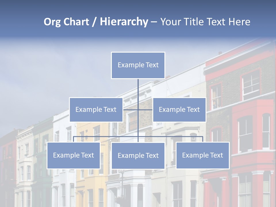 Famous London Street With Lot Of Color Houses PowerPoint Template