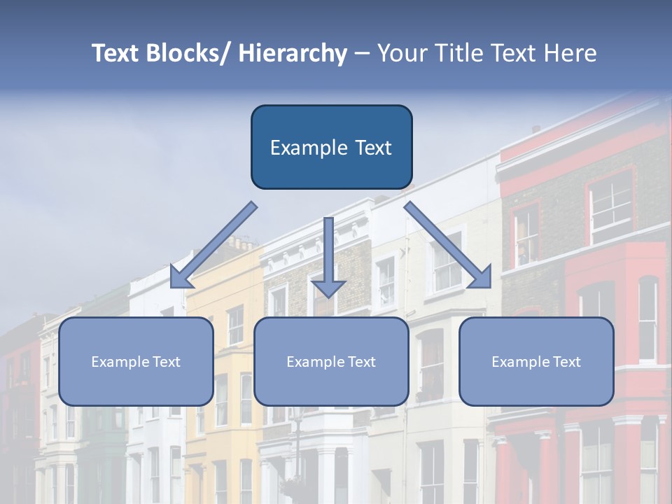 Famous London Street With Lot Of Color Houses PowerPoint Template
