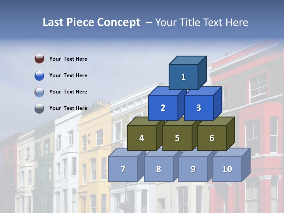 Famous London Street With Lot Of Color Houses PowerPoint Template