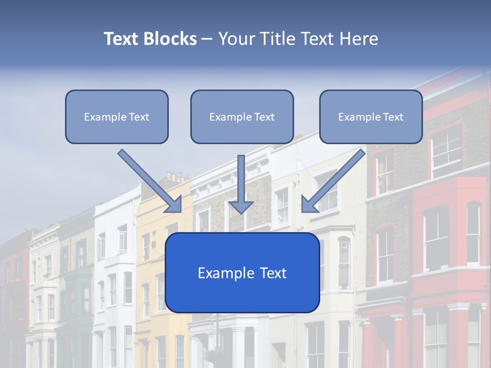 Famous London Street With Lot Of Color Houses PowerPoint Template
