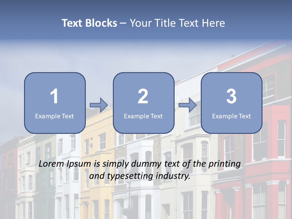 Famous London Street With Lot Of Color Houses PowerPoint Template