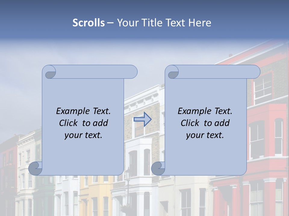 Famous London Street With Lot Of Color Houses PowerPoint Template