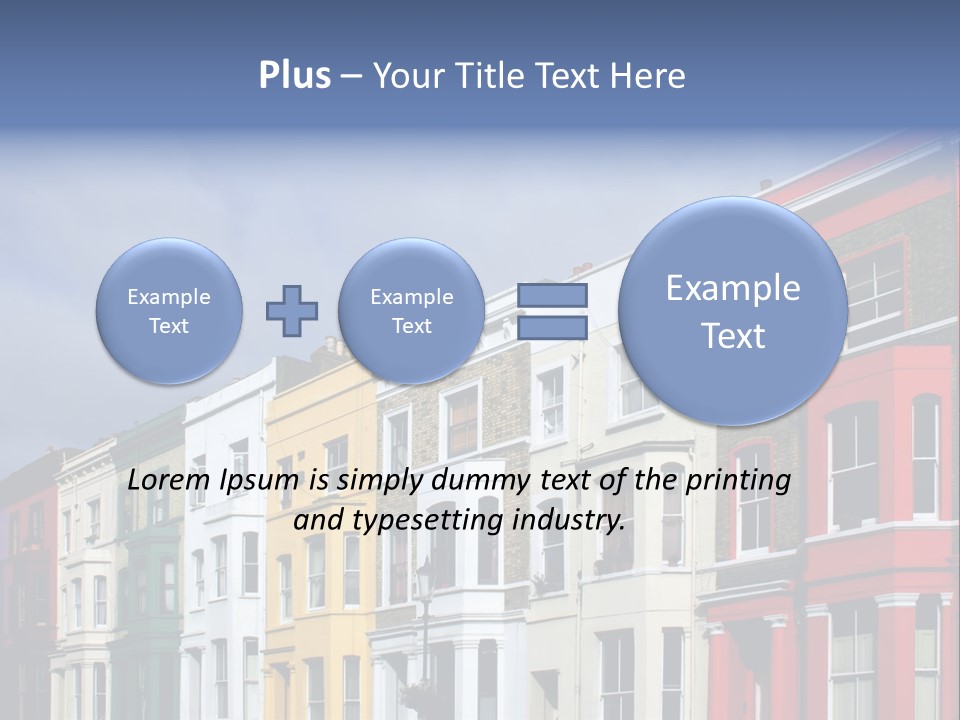 Famous London Street With Lot Of Color Houses PowerPoint Template