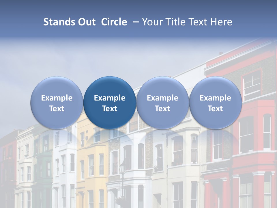 Famous London Street With Lot Of Color Houses PowerPoint Template