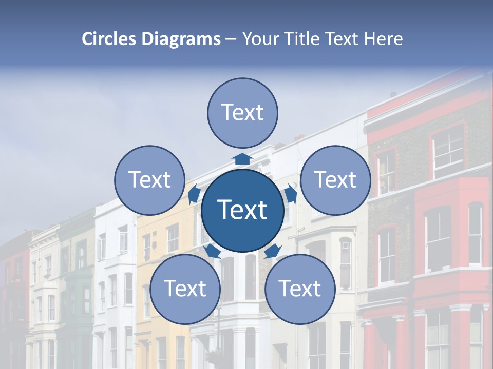 Famous London Street With Lot Of Color Houses PowerPoint Template