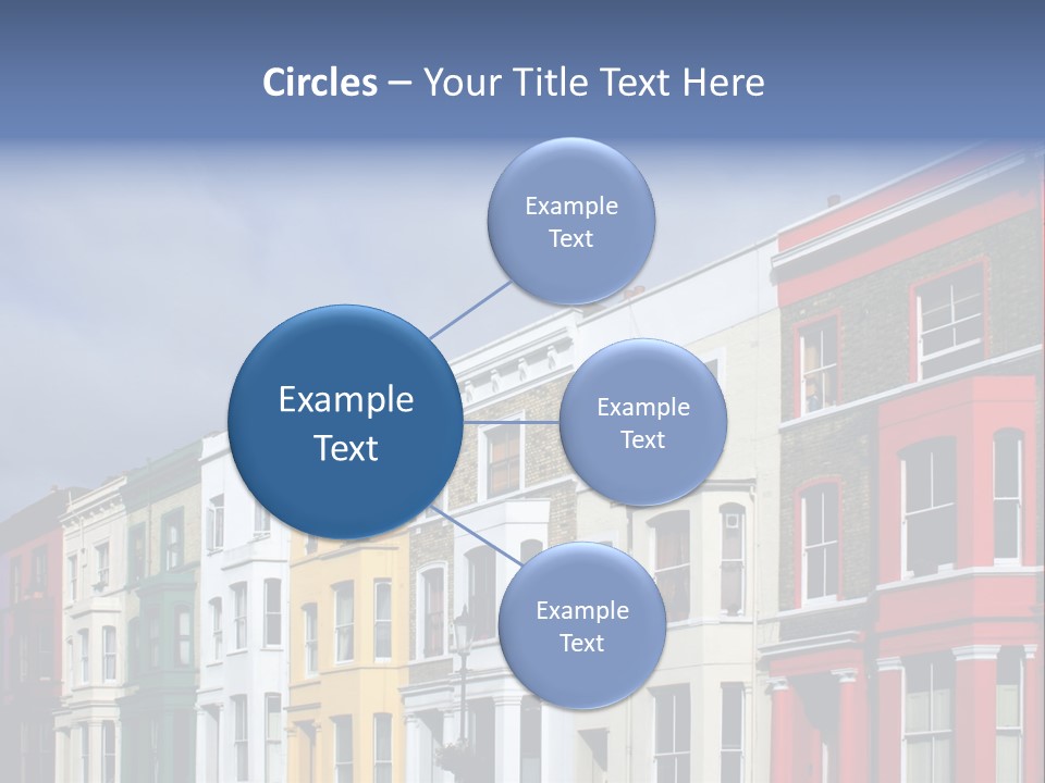 Famous London Street With Lot Of Color Houses PowerPoint Template