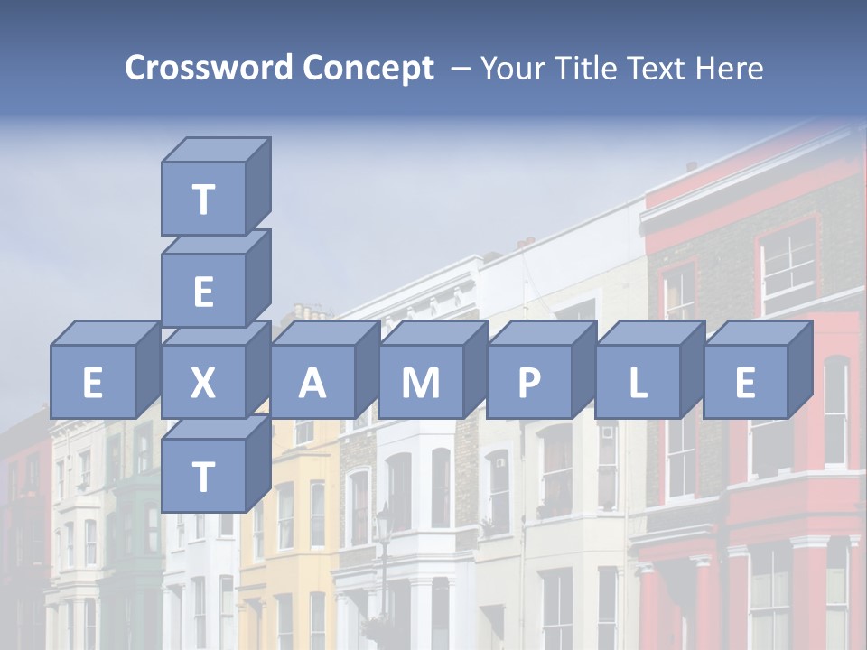 Famous London Street With Lot Of Color Houses PowerPoint Template