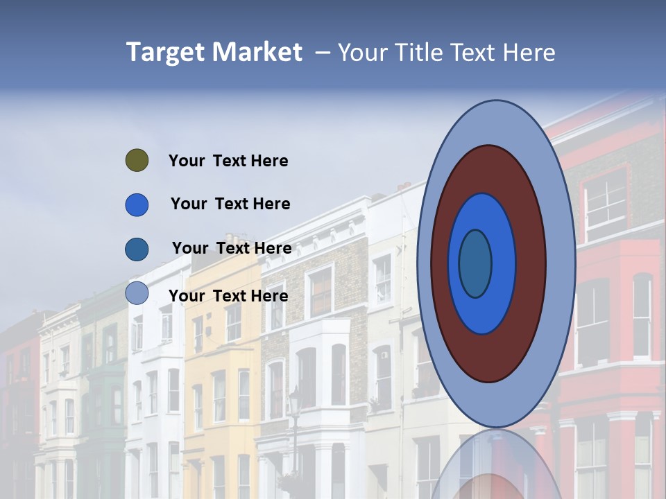 Famous London Street With Lot Of Color Houses PowerPoint Template