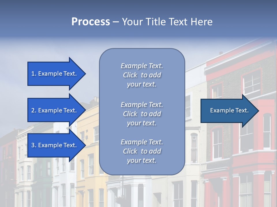 Famous London Street With Lot Of Color Houses PowerPoint Template