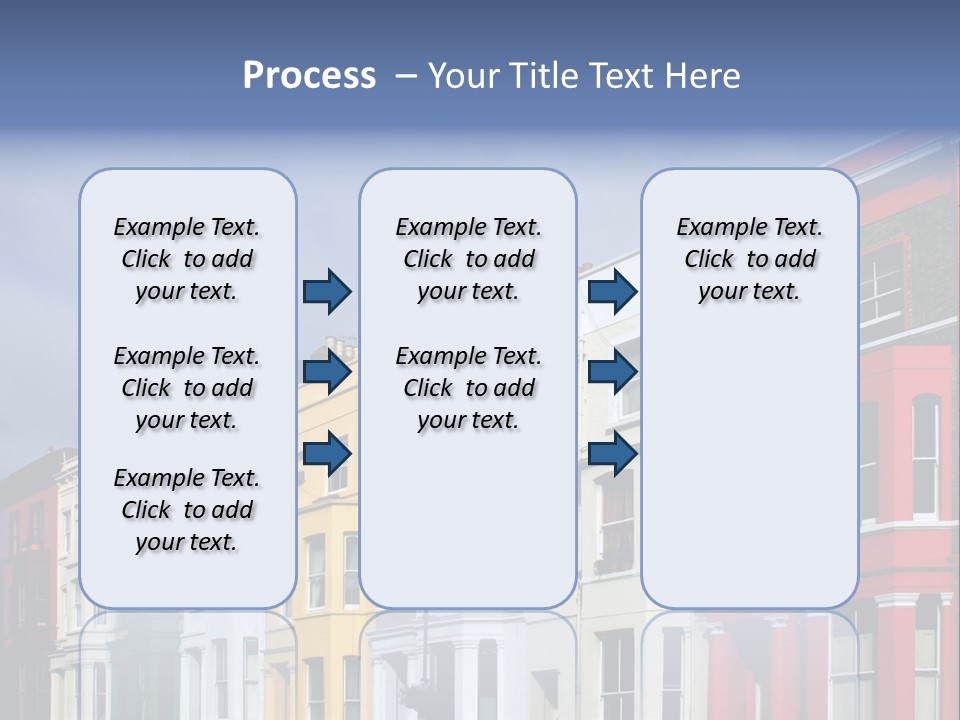 Famous London Street With Lot Of Color Houses PowerPoint Template