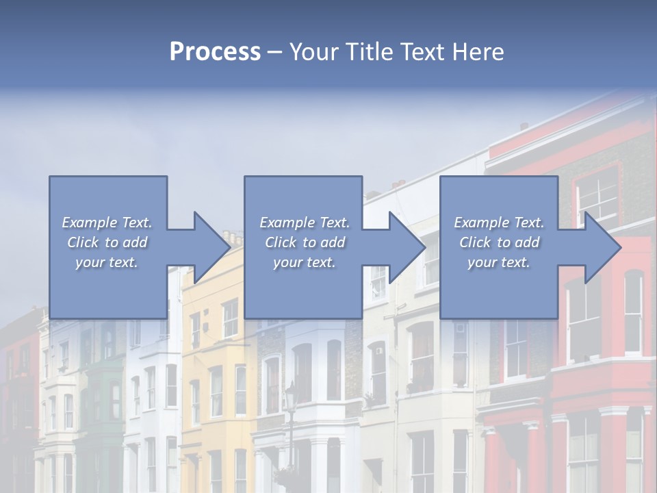 Famous London Street With Lot Of Color Houses PowerPoint Template