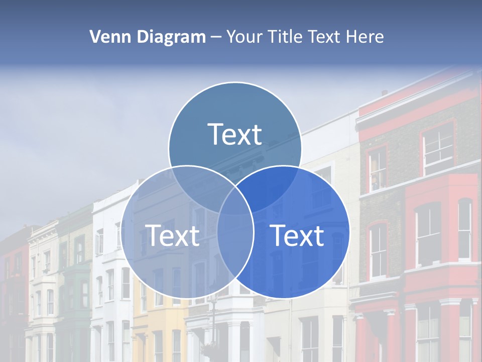 Famous London Street With Lot Of Color Houses PowerPoint Template