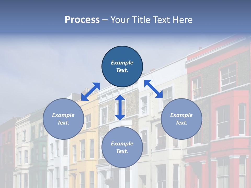 Famous London Street With Lot Of Color Houses PowerPoint Template