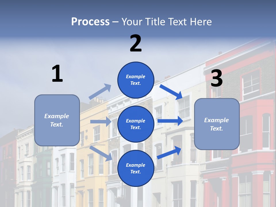 Famous London Street With Lot Of Color Houses PowerPoint Template