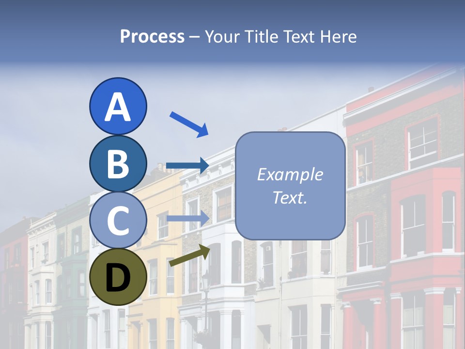 Famous London Street With Lot Of Color Houses PowerPoint Template