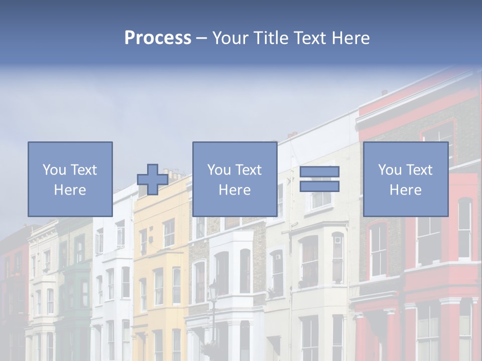 Famous London Street With Lot Of Color Houses PowerPoint Template