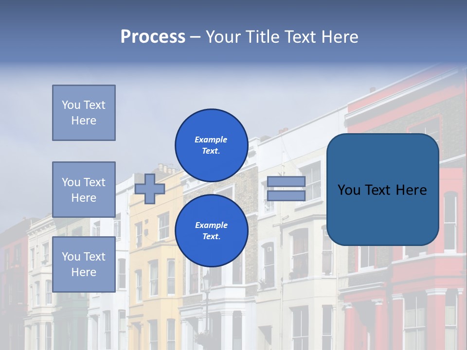 Famous London Street With Lot Of Color Houses PowerPoint Template