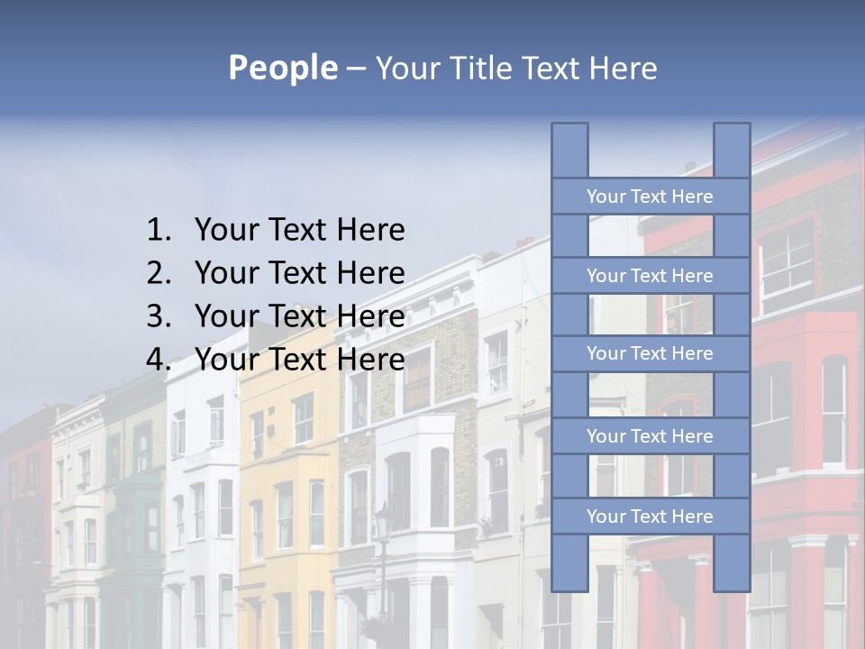 Famous London Street With Lot Of Color Houses PowerPoint Template