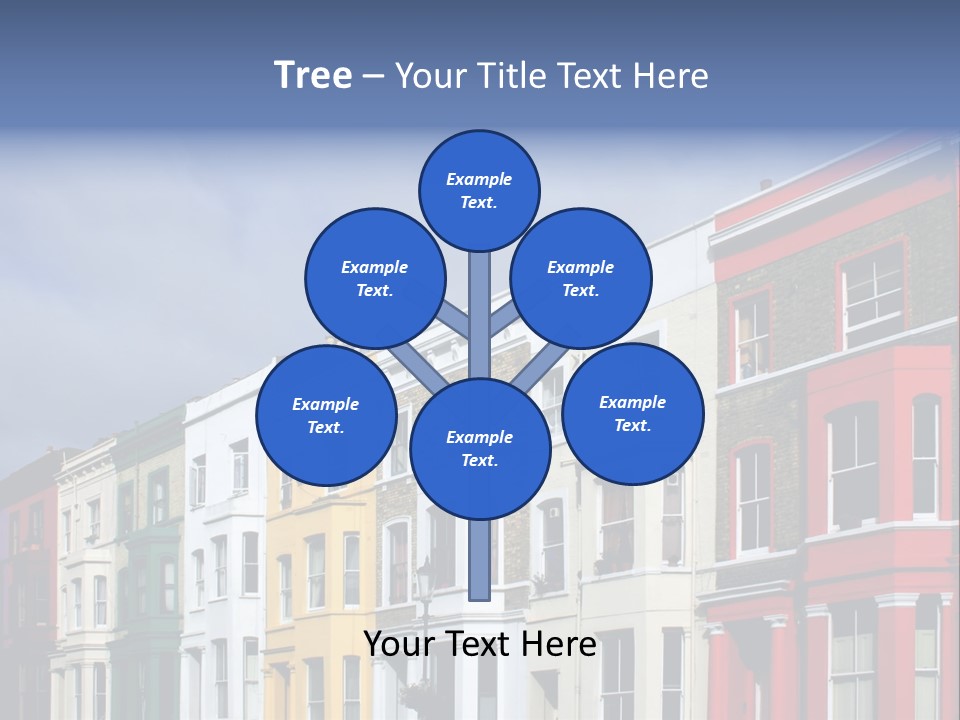 Famous London Street With Lot Of Color Houses PowerPoint Template