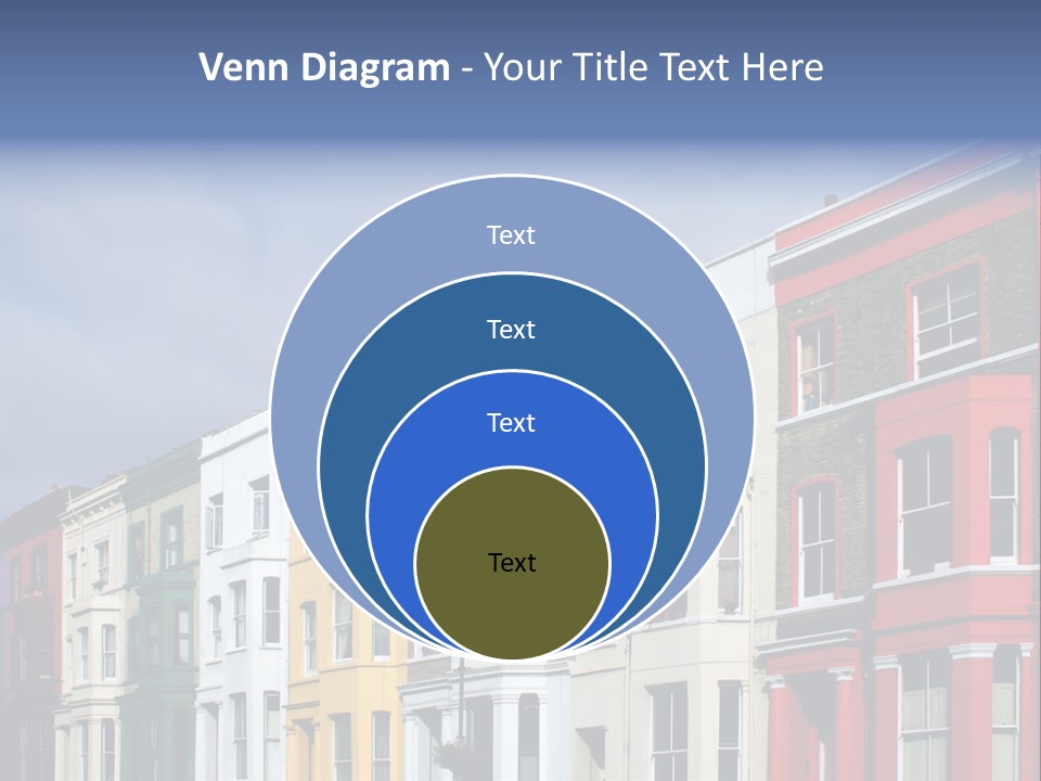 Famous London Street With Lot Of Color Houses PowerPoint Template