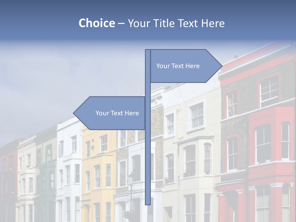 Famous London Street With Lot Of Color Houses PowerPoint Template