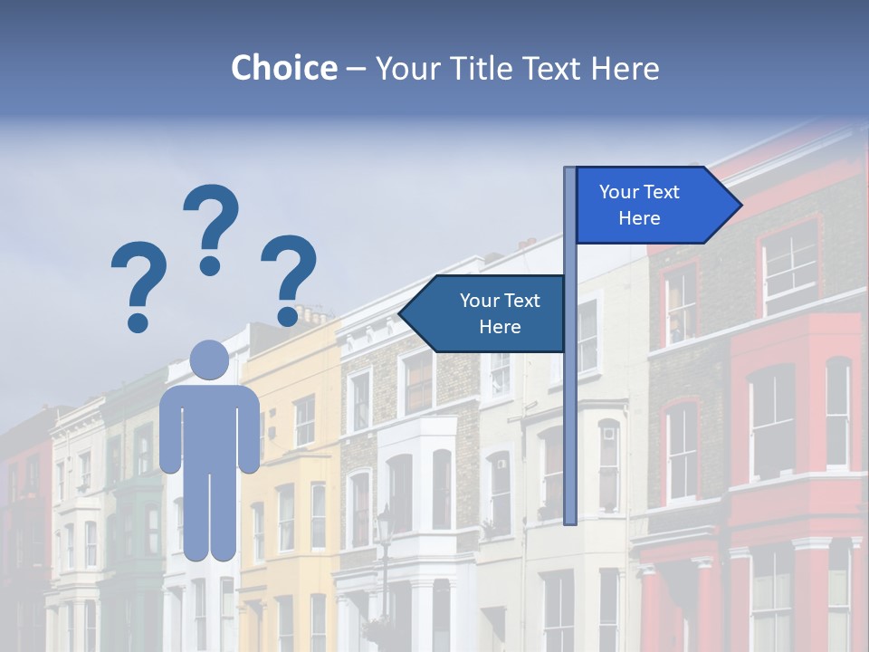 Famous London Street With Lot Of Color Houses PowerPoint Template