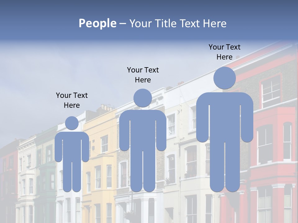 Famous London Street With Lot Of Color Houses PowerPoint Template