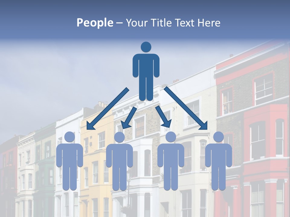 Famous London Street With Lot Of Color Houses PowerPoint Template