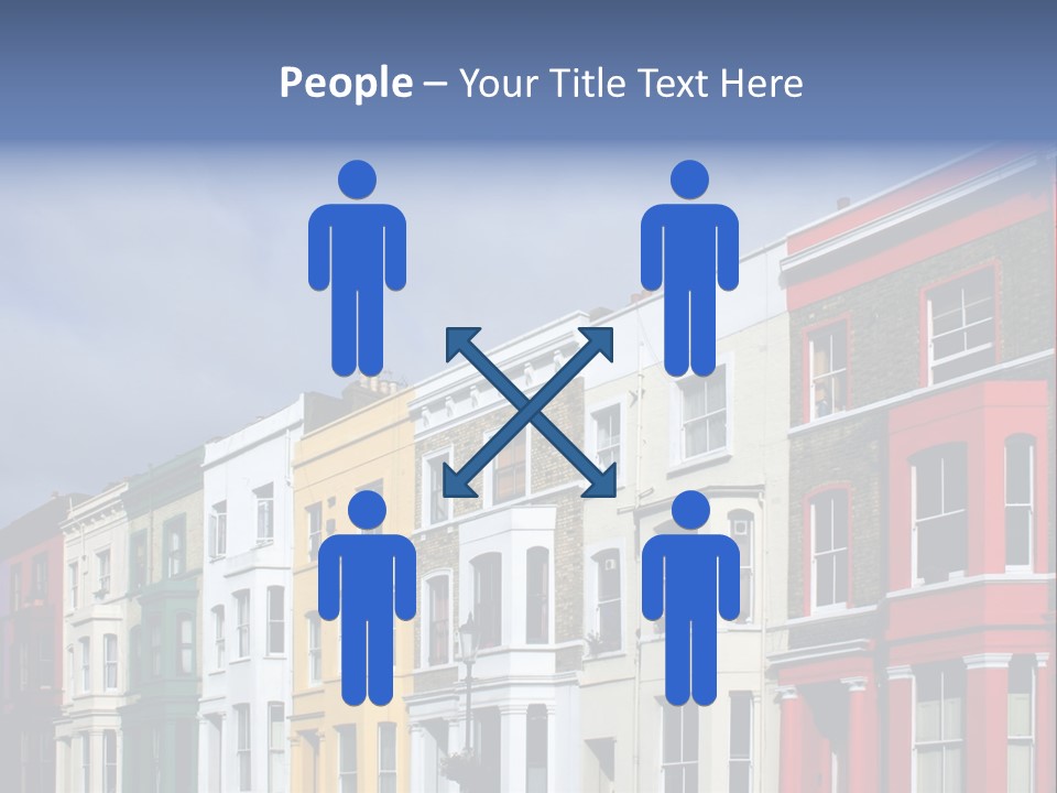 Famous London Street With Lot Of Color Houses PowerPoint Template