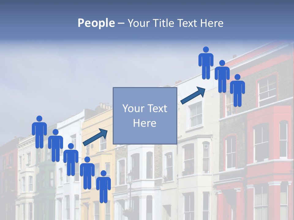 Famous London Street With Lot Of Color Houses PowerPoint Template