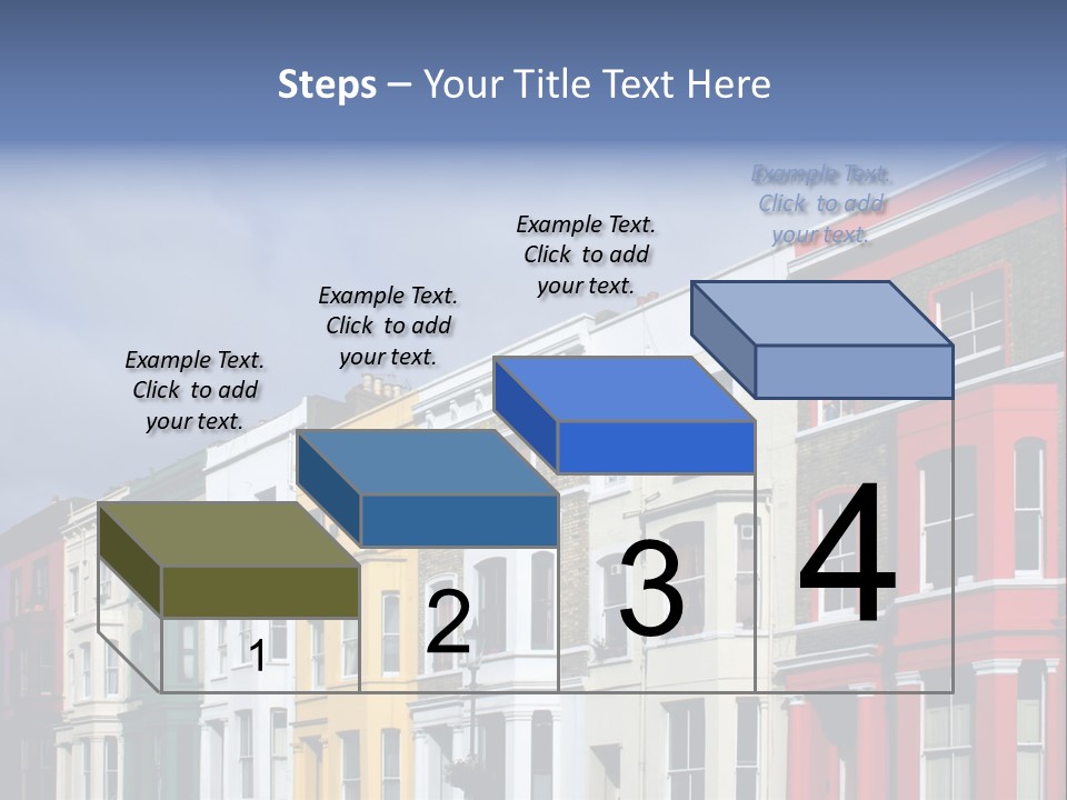 Famous London Street With Lot Of Color Houses PowerPoint Template
