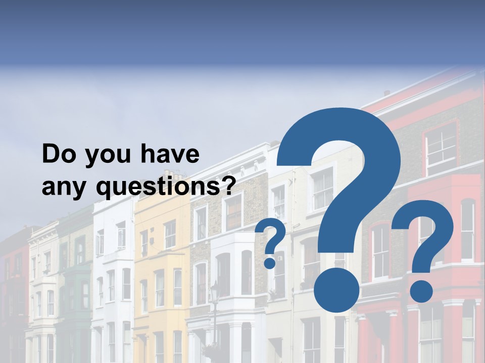 Famous London Street With Lot Of Color Houses PowerPoint Template