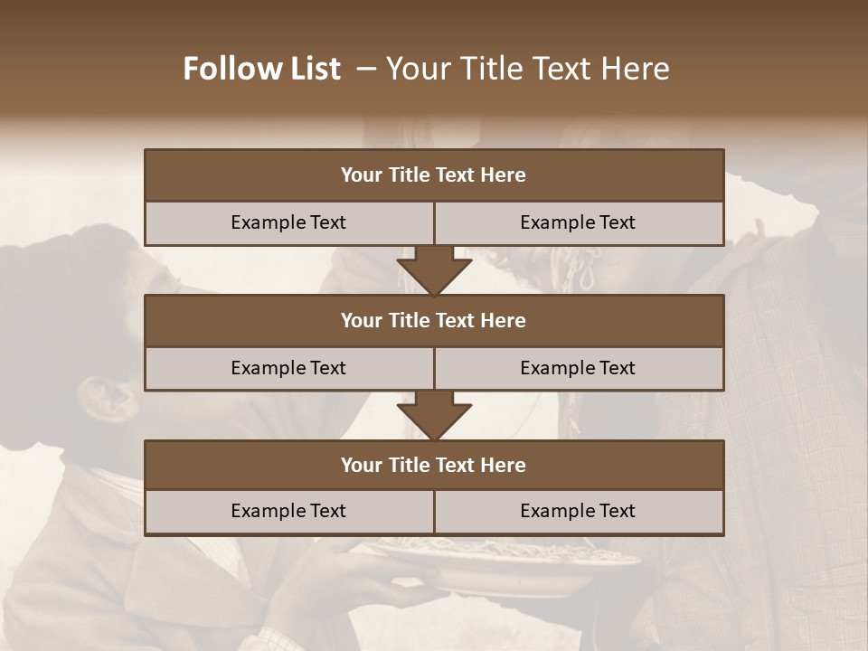 Vintage Photo Of Two Young Boys Eating Spaghetti With Their Hands PowerPoint Template