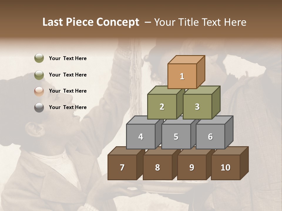 Vintage Photo Of Two Young Boys Eating Spaghetti With Their Hands PowerPoint Template